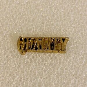Gold Tone Quality Spell Out Lapel Pin